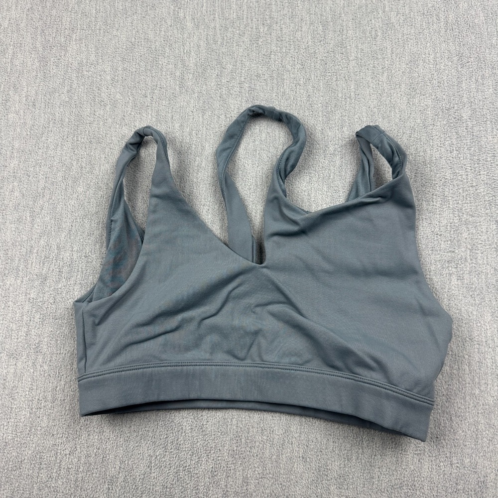Alo Yoga Peak Bra Women‎ Small Gray Asymmetrical Activewear Workout Gym Athletic